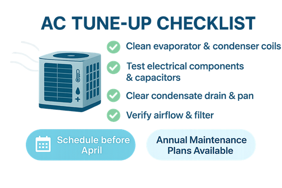 Infographic for AC Tune-Up checklist and maintenance plan